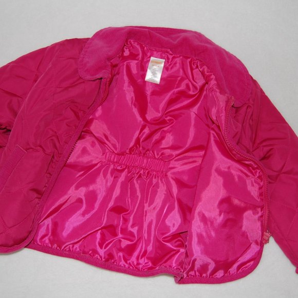 Gymboree Girls Size XS (Age 3-4) Quilted Wind Jacket with Corduroy Collar - Picture 4 of 6